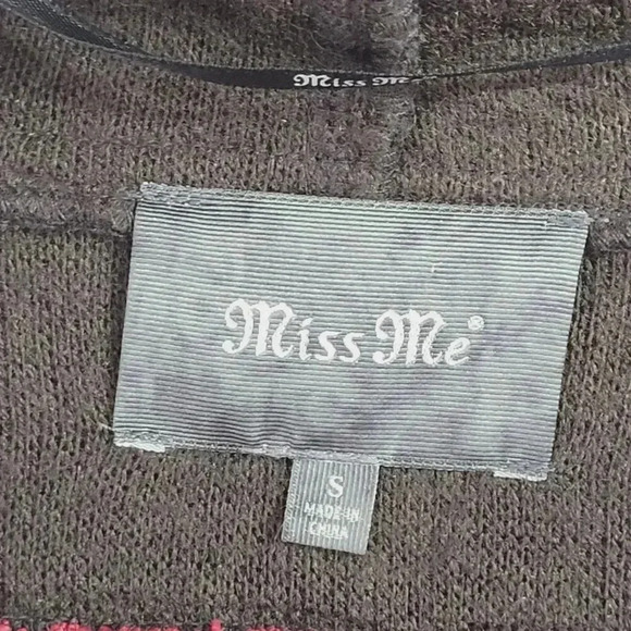 Miss Me Womens Bohemian Hooded Open Front Cardigan Sweater S  4CT - Picture 4 of 9